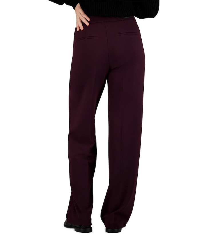 Wide leg Feminine broek bordeaux