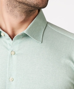 Heren overhemd korte mouw groen