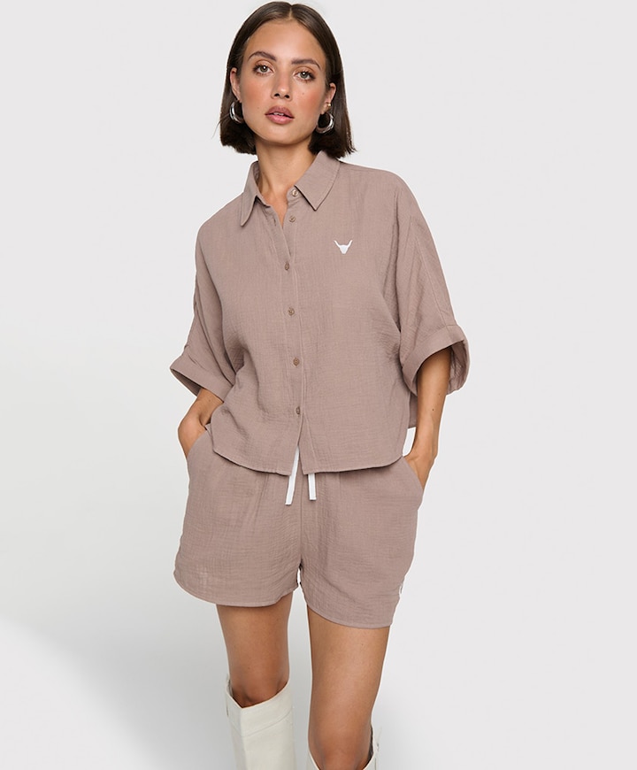 Dames blouse beige