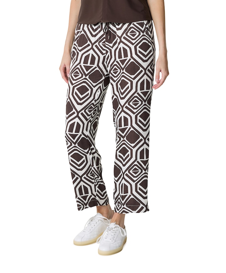 Pia Wide Chic 7/8 dames broek bruin