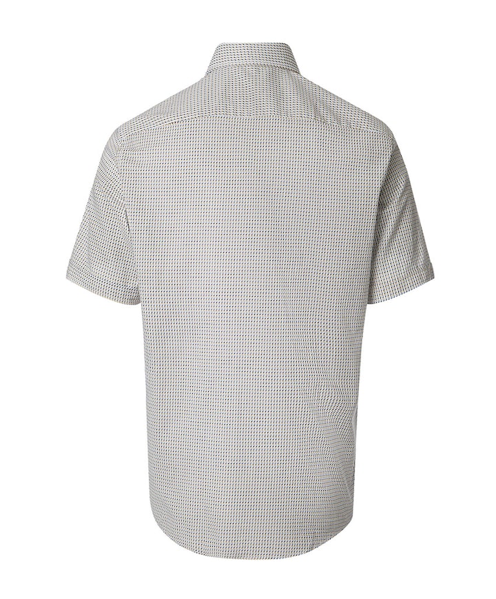 Heren overhemd korte mouw beige