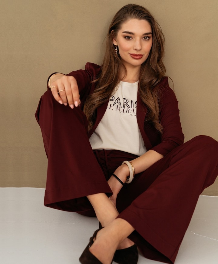 Dames blazer bordeaux