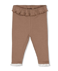 Legging rib meisjes broek bruin