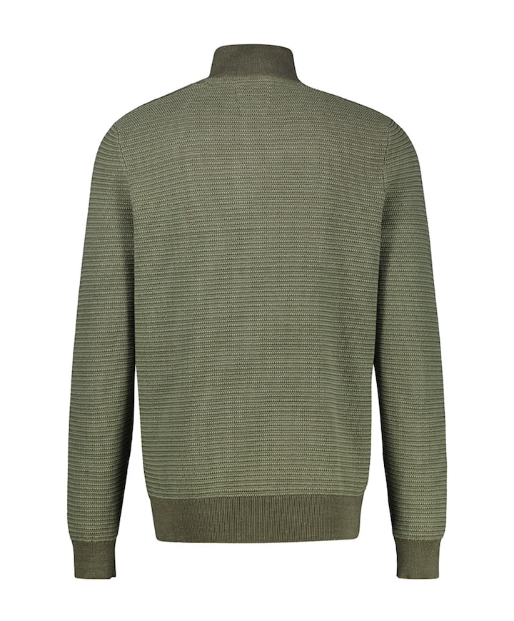 Heren trui met rits groen