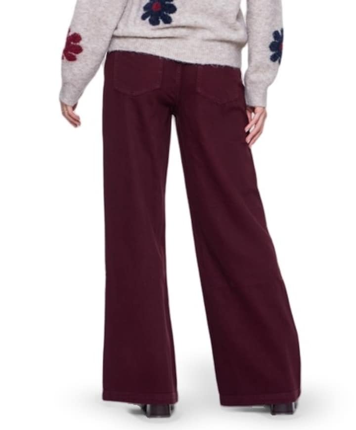 Wide dames jeans bordeaux