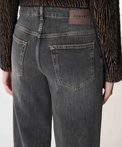 Audrey Wide Leg Palazzo dames jeans grijs