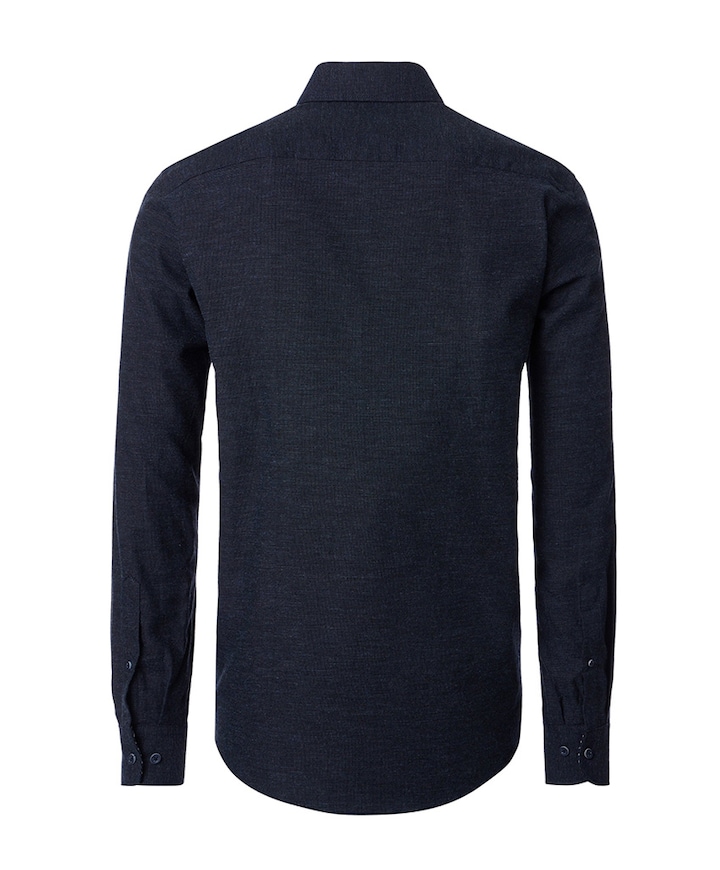 Heren overhemd lange mouw blauw