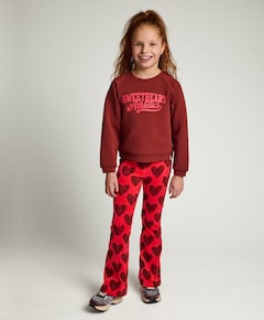Little velvet flare pants meisjes broek rood