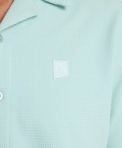 Heren overhemd korte mouw blauw