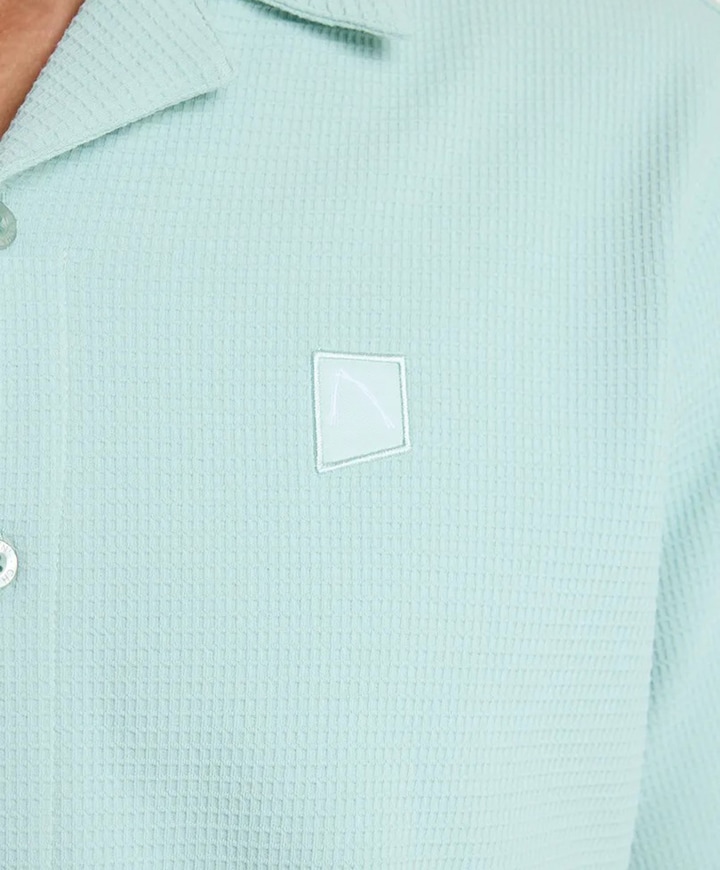 Heren overhemd korte mouw blauw