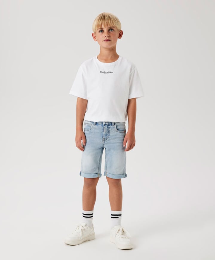 NKMTHEO DNMCLAS LONG SHORTS jongens korte broek blauw