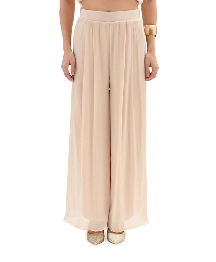 Pantalone Raso Cangiante dames broek beige