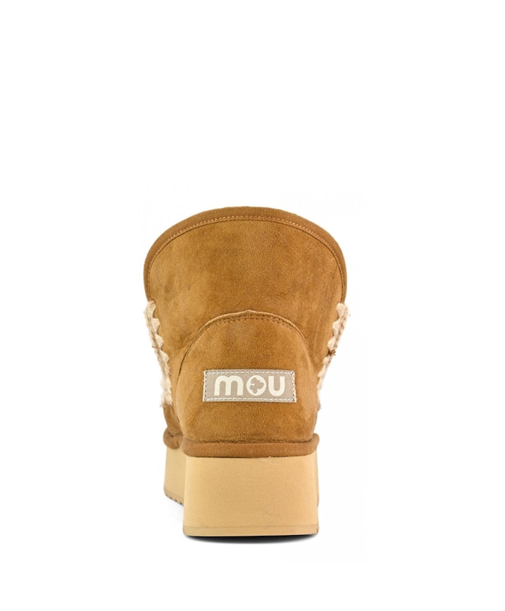 Mini Eskimo Platform Boot dames enkellaarzen bruin