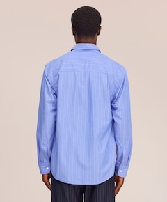 Heren overhemd lange mouw blauw