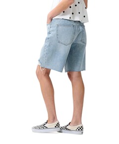Loose fit damaged dames jorts blauw