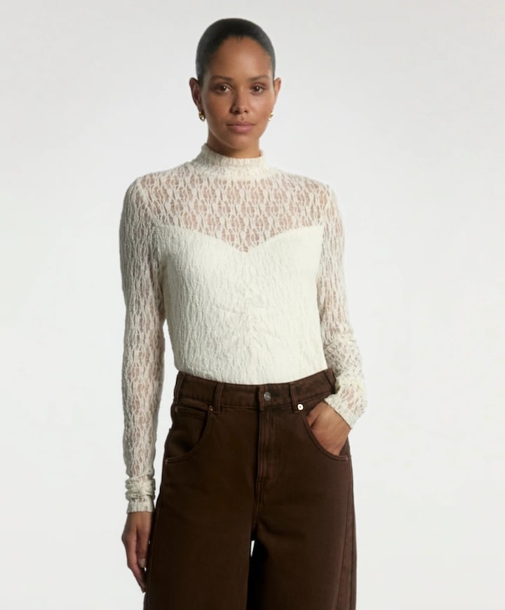 Dames top ecru