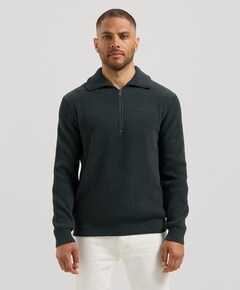 Heren trui met rits groen