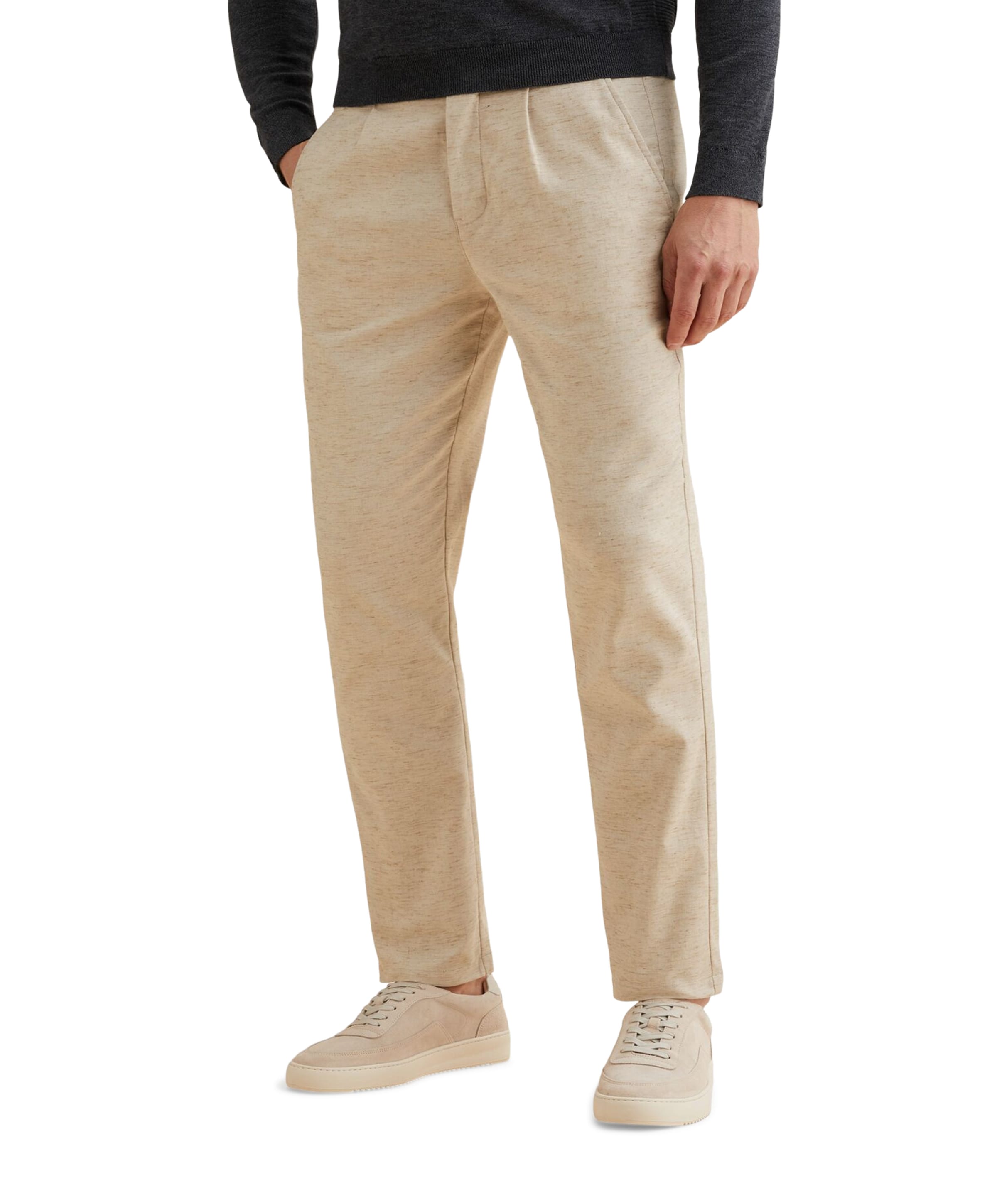 V35 RELAXED CHINO LINEN STRETCH heren broek beige