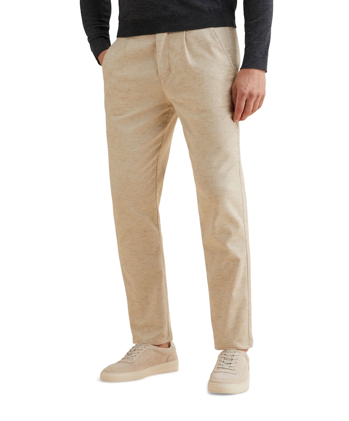 V35 RELAXED CHINO LINEN STRETCH heren broek beige
