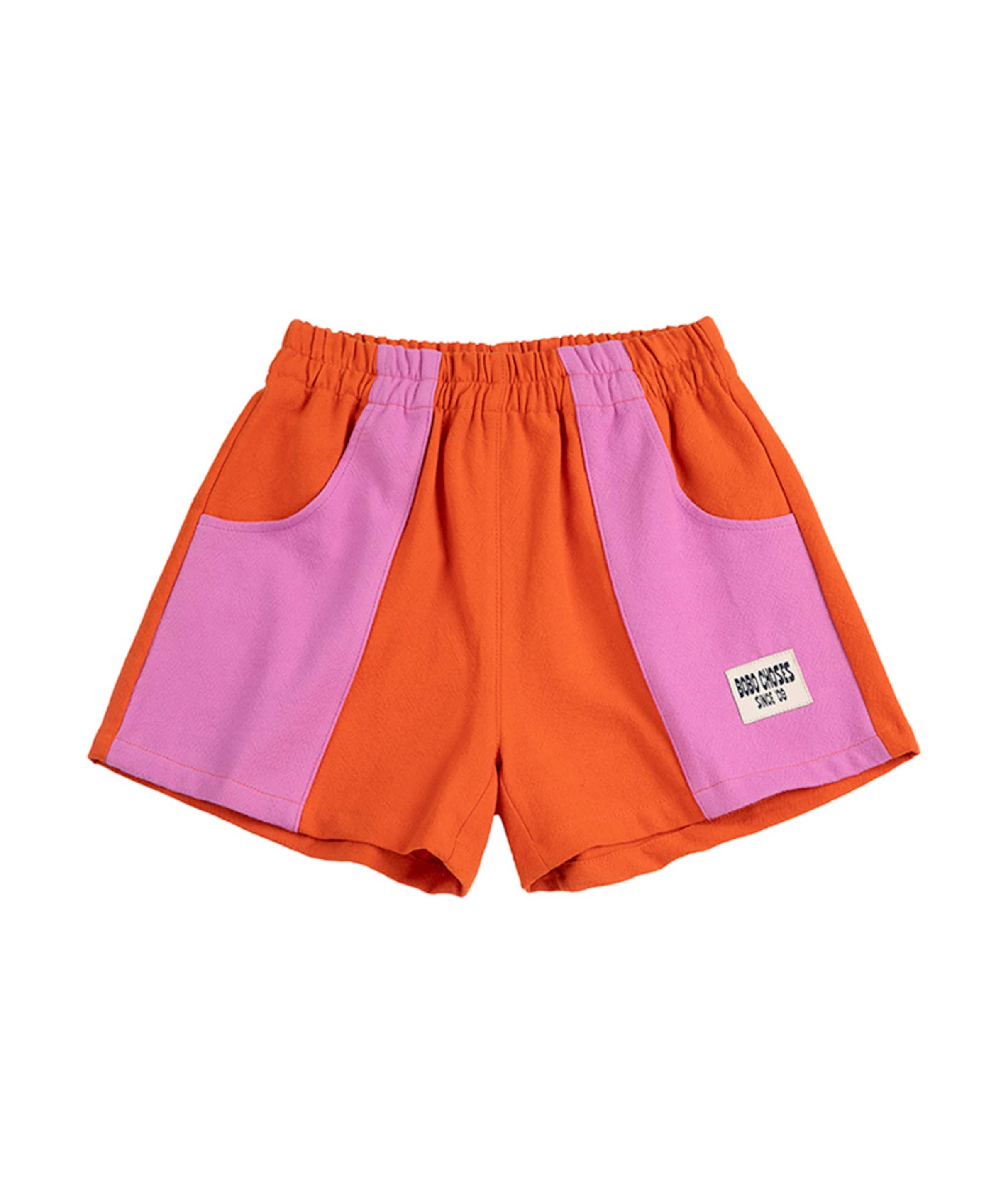 Colorblock woven uniseks korte broek rood