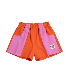 Colorblock woven uniseks korte broek rood