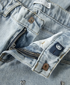 NKFROSE WIDE HEART STUDS JEANS 2021 meisjes jeans blauw
