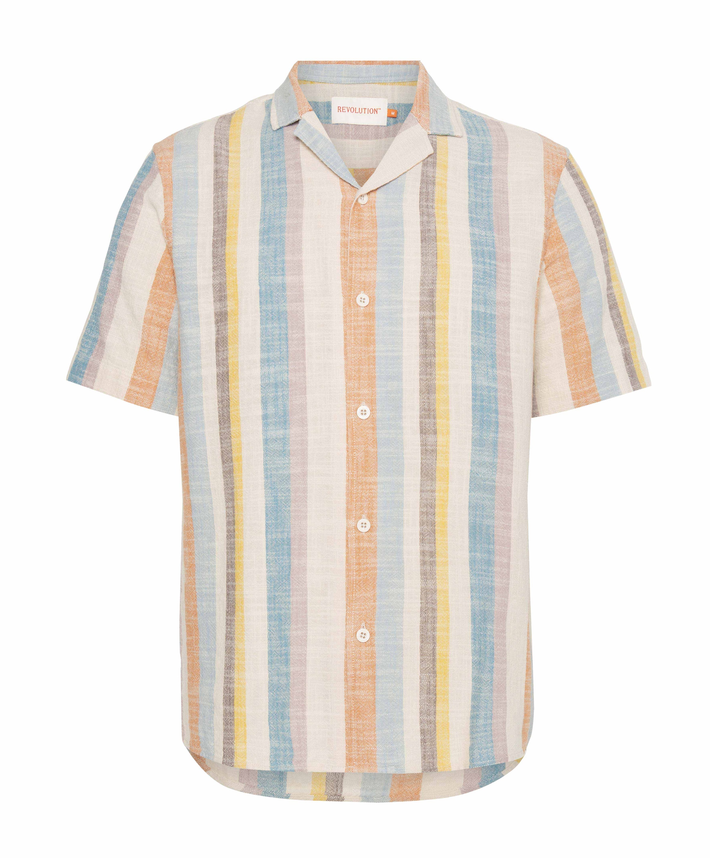 Heren overhemd korte mouw multicolor