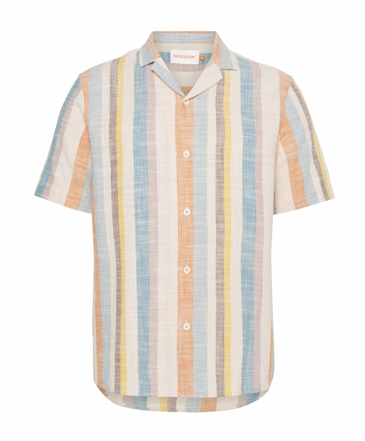 Heren overhemd korte mouw multicolor