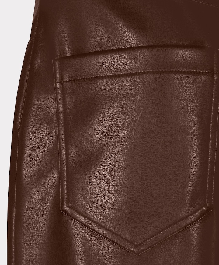 Barrel PU dames broek bruin