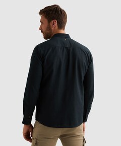 Heren overhemd lange mouw blauw