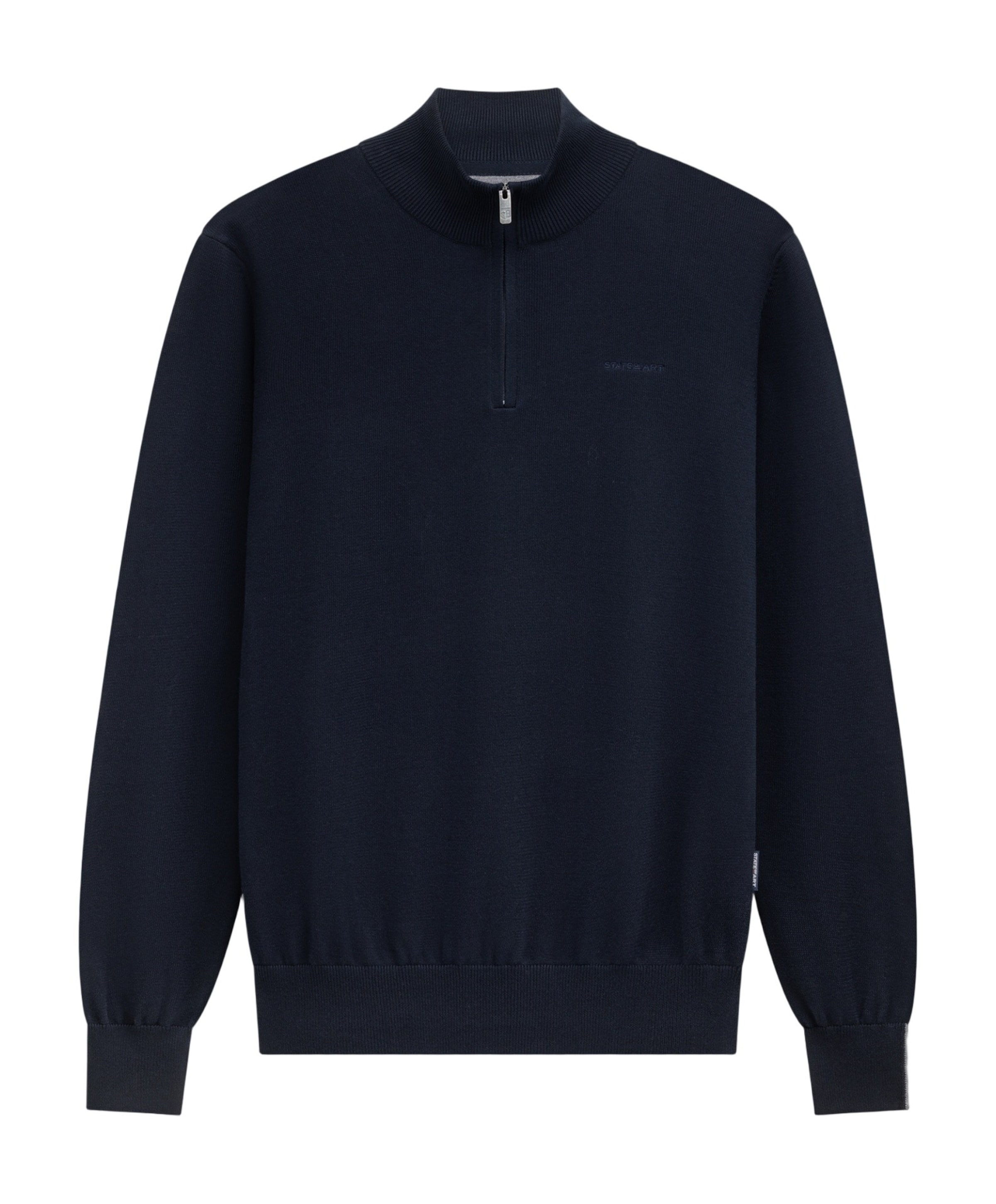 Heren trui met rits blauw