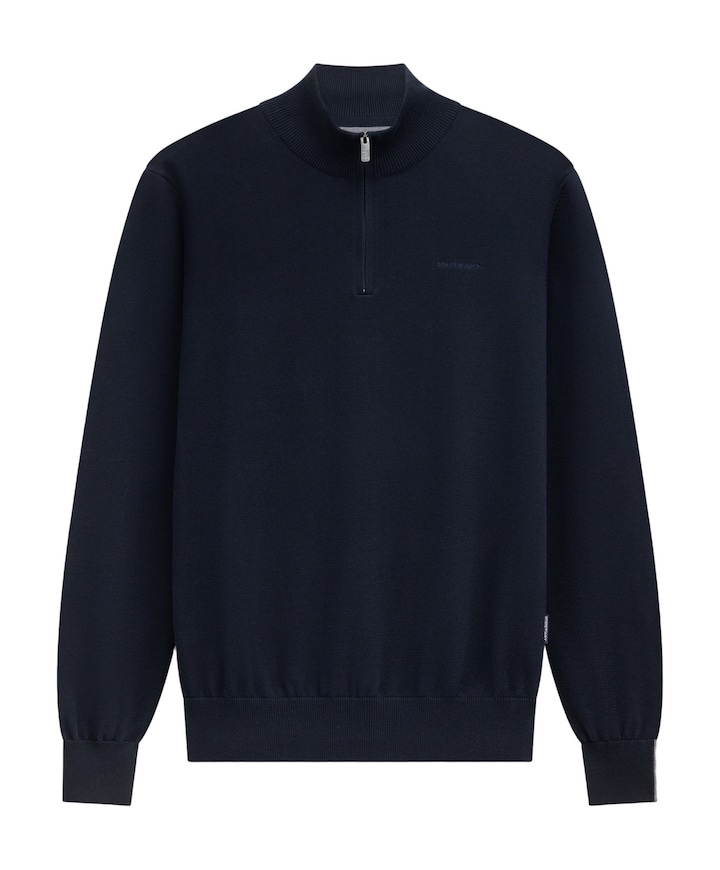 Heren trui met rits blauw