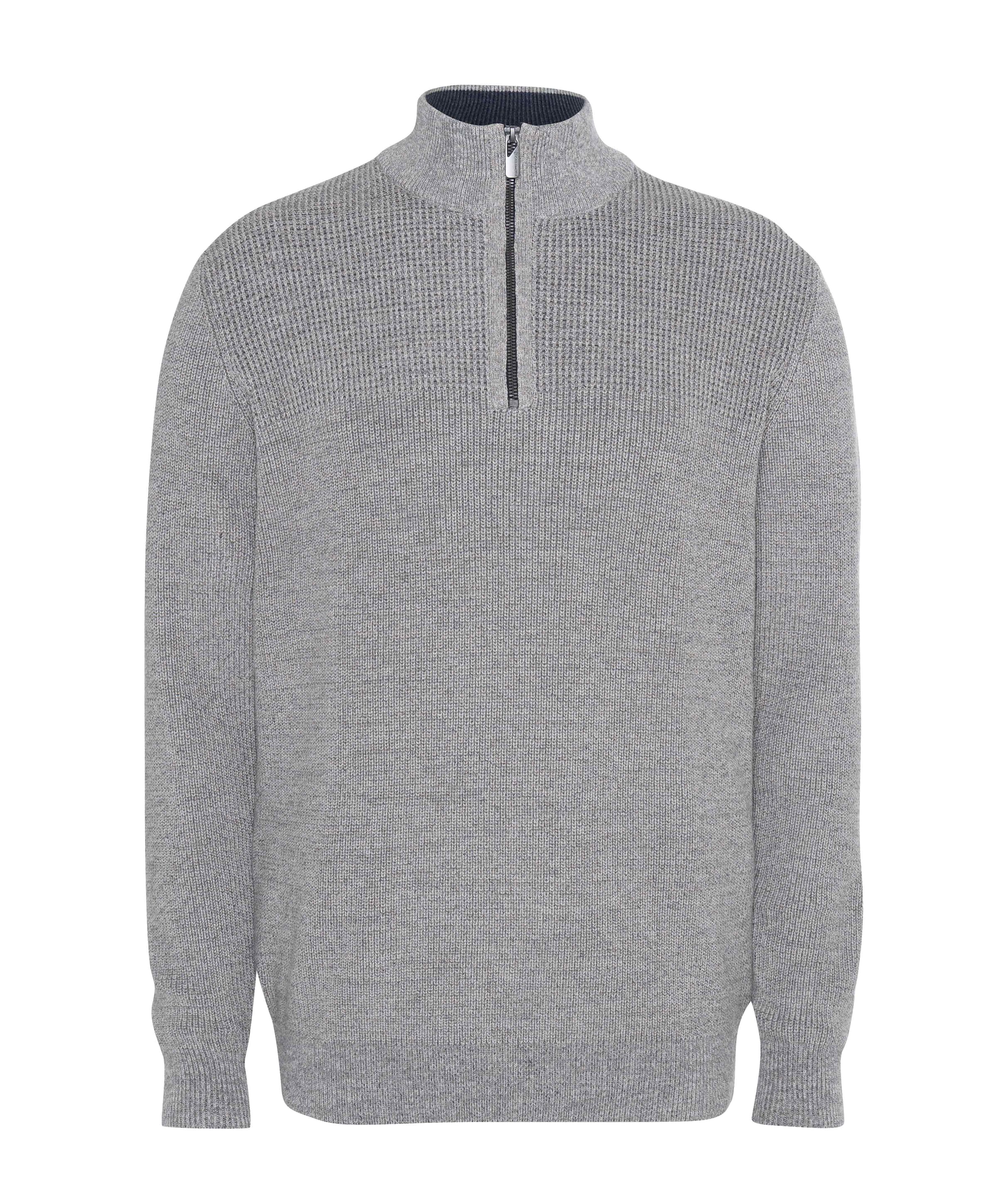 Heren trui met rits beige
