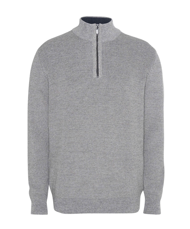 Heren trui met rits beige