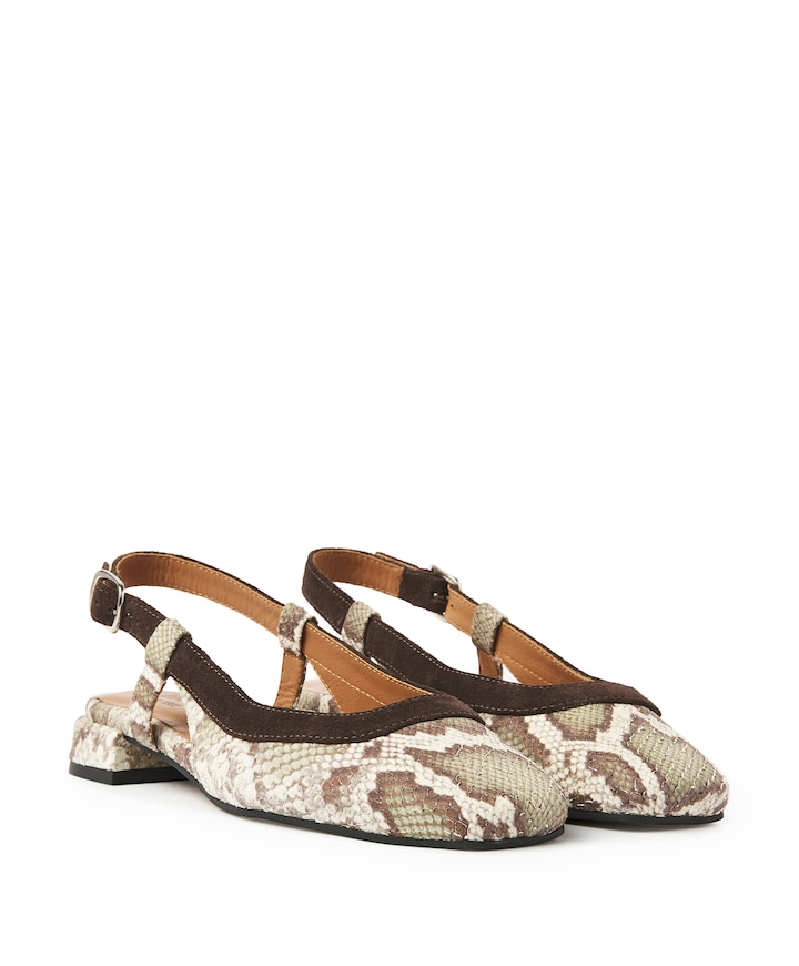 Julie Xena dames slingbacks bruin