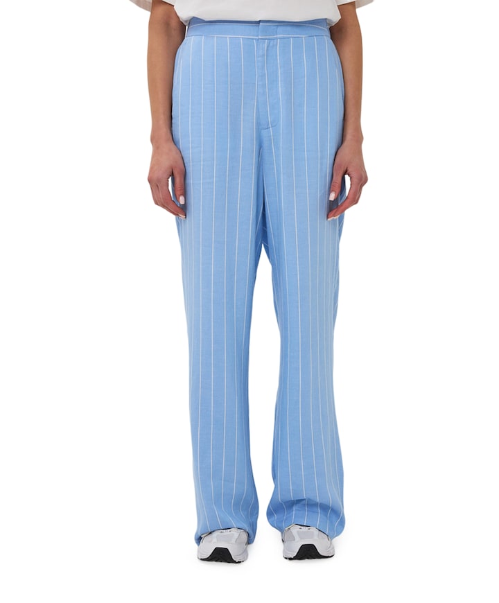 Trousers linen dames broek blauw