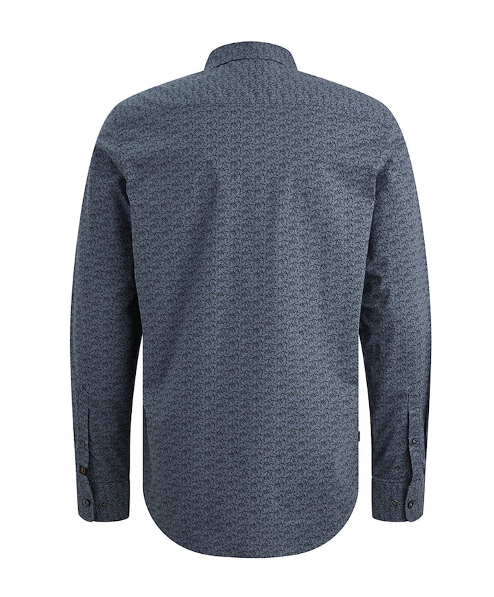 Heren overhemd lange mouw blauw