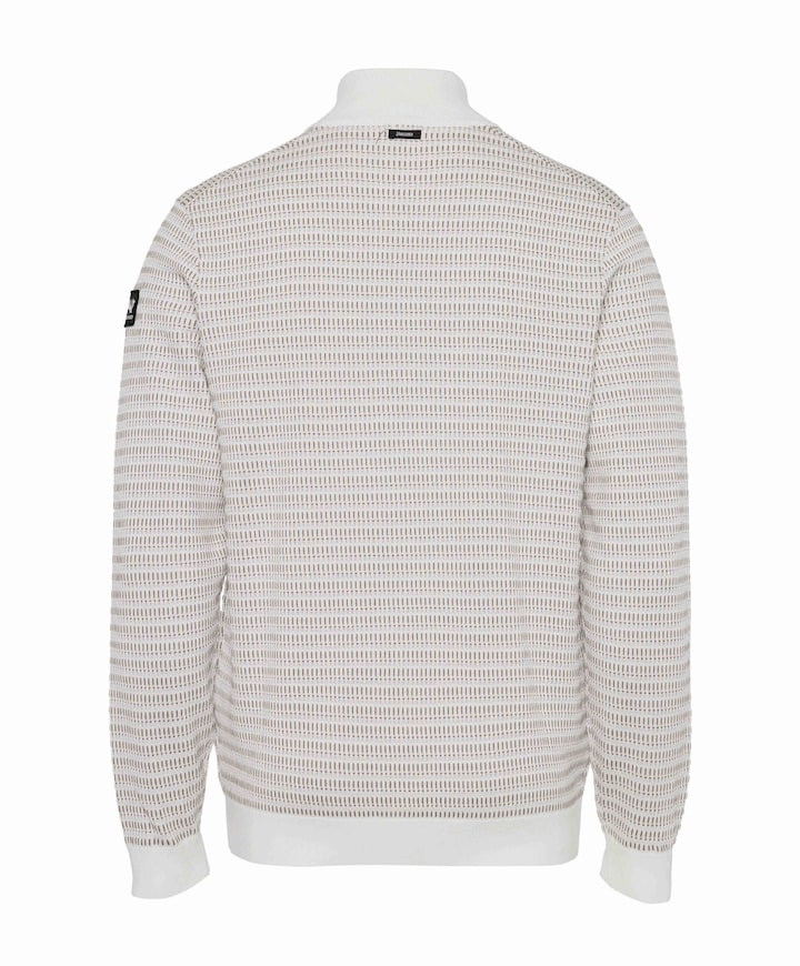 Heren trui met rits ecru