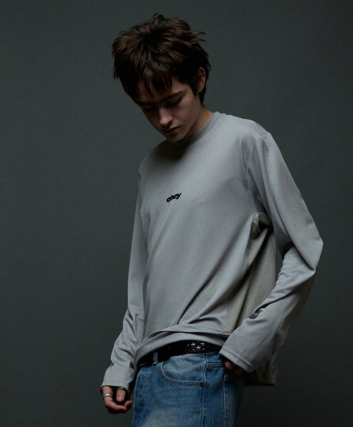 Heren longsleeve grijs