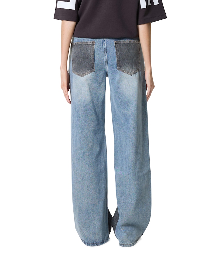 Two-Tone Patch Tall jeans blauw