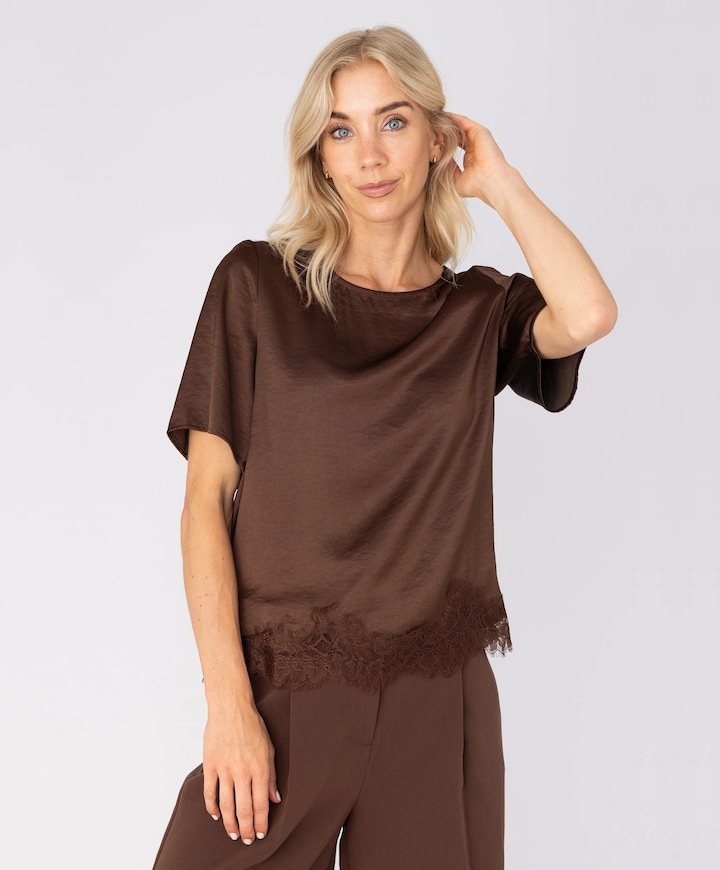 Dames blouse bruin