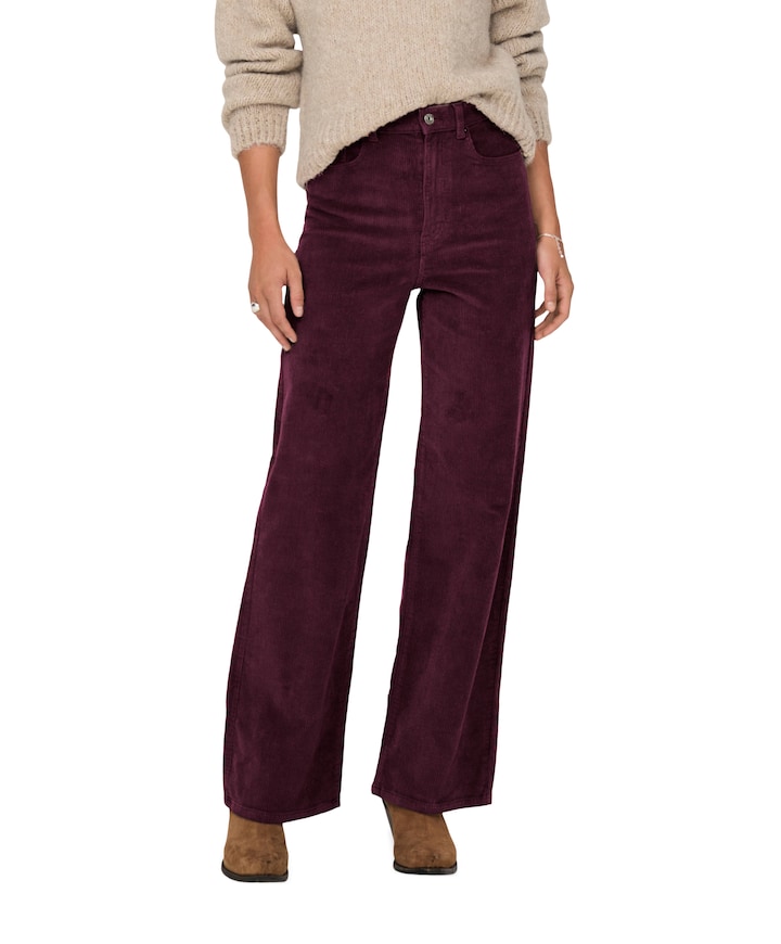 ONLHOPE GLOBAL EX HW WIDE CORD dames broek bordeaux
