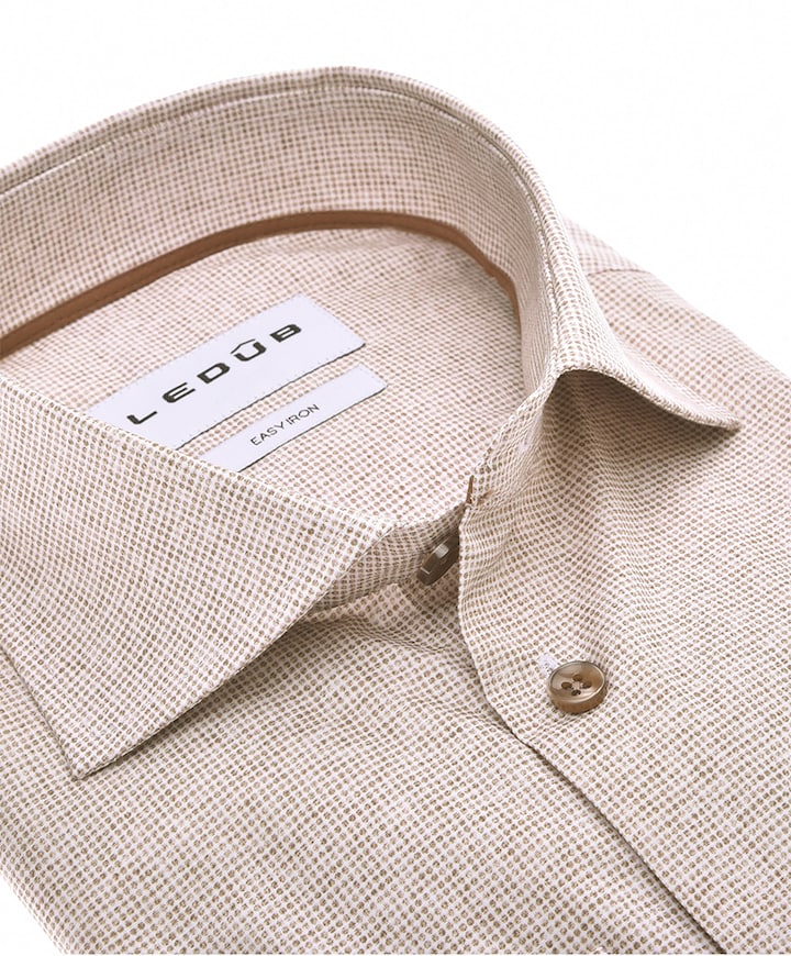 Overhemd lange mouw bruin