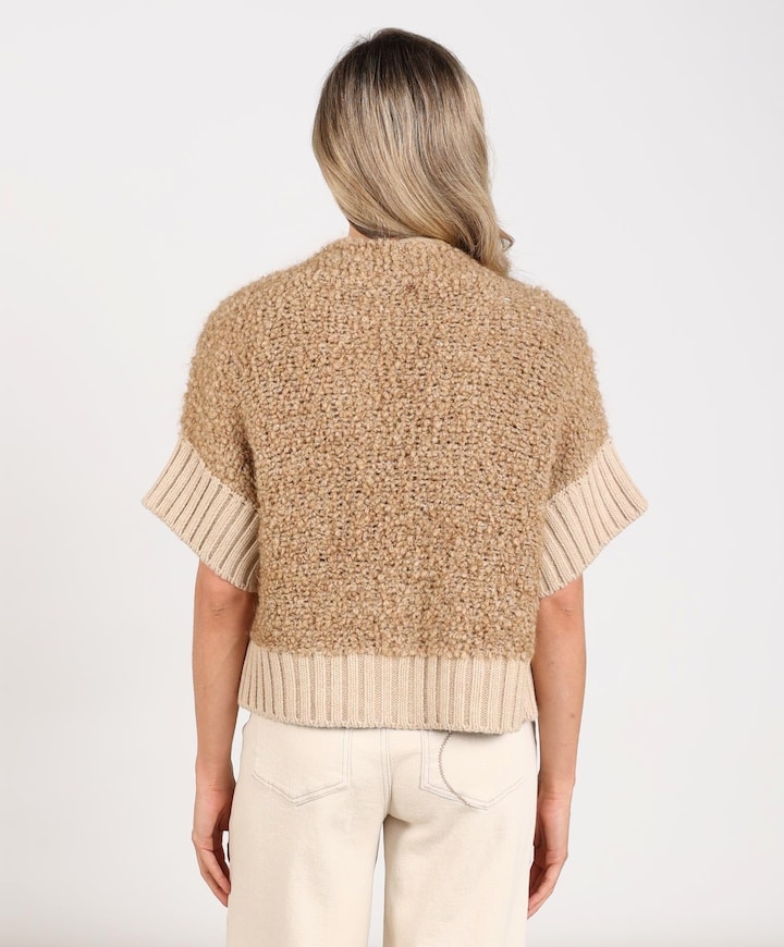 Dames vest beige