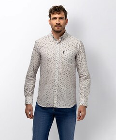 Heren overhemd lange mouw beige