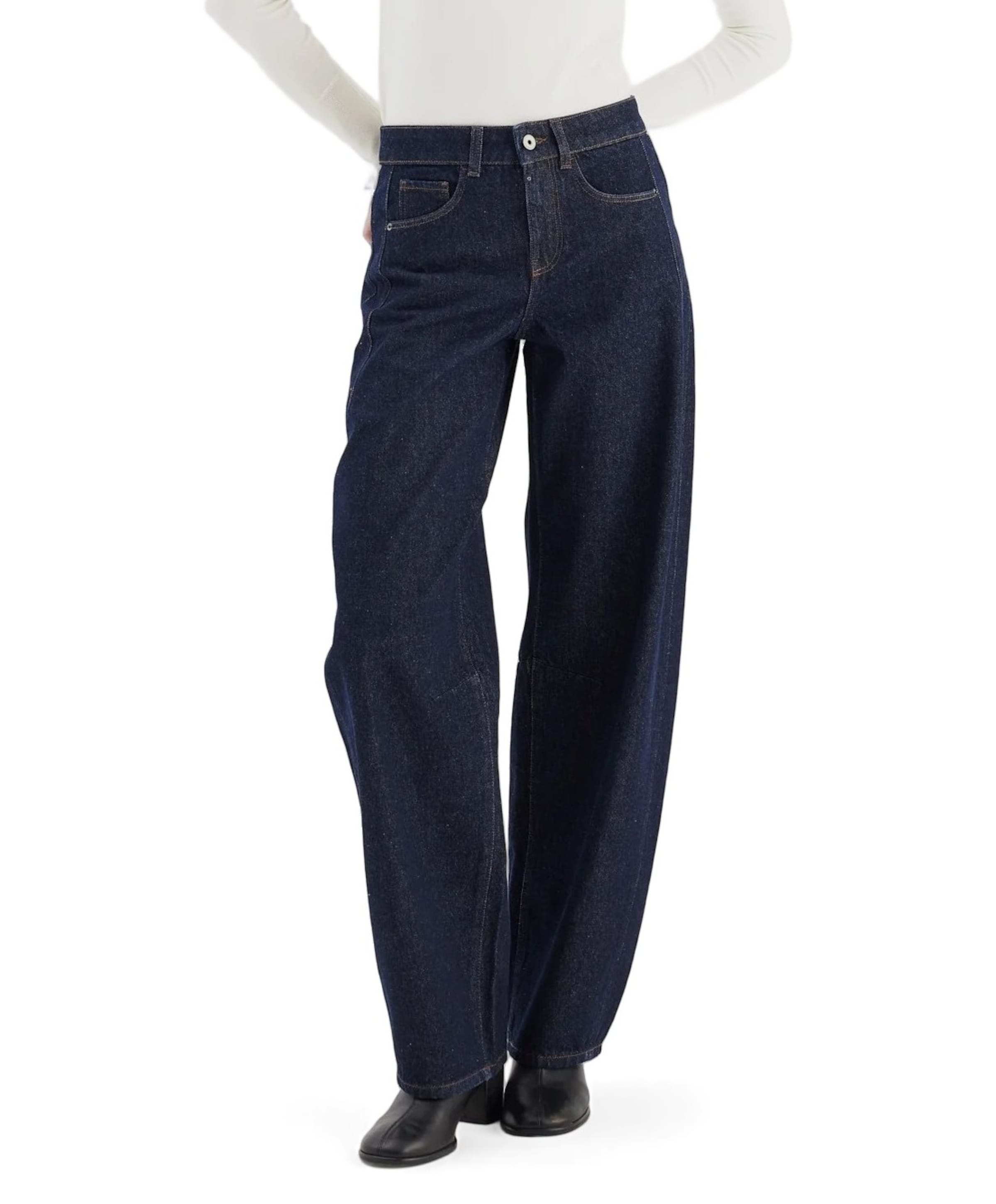 mid waist balloon jeans dames jeans blauw