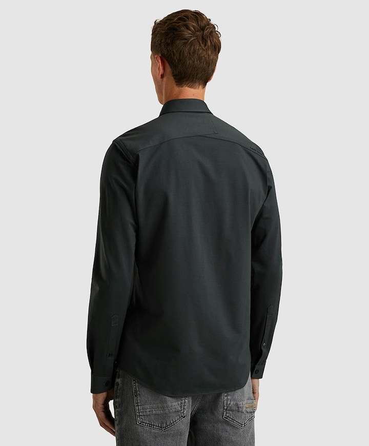 Heren overhemd lange mouw blauw