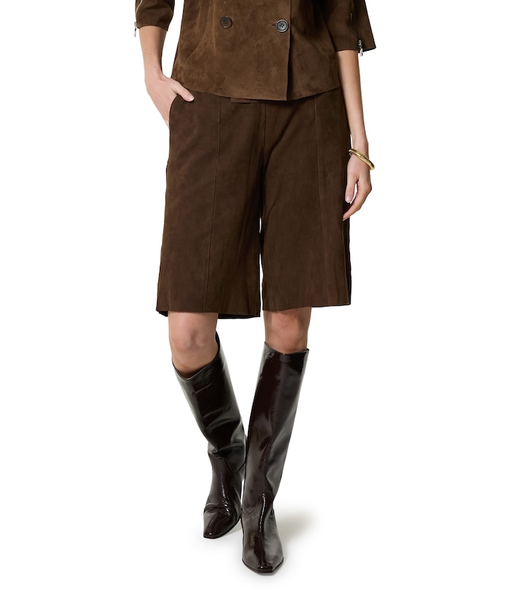 Suede culotte bruin
