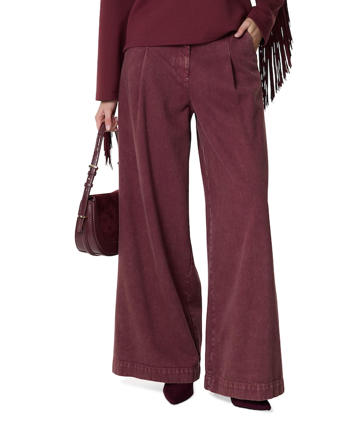 Theowide dames broek bordeaux