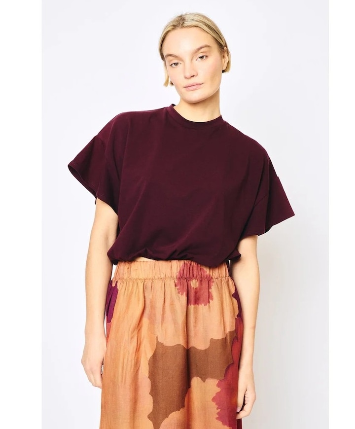 Dames T-shirt bordeaux